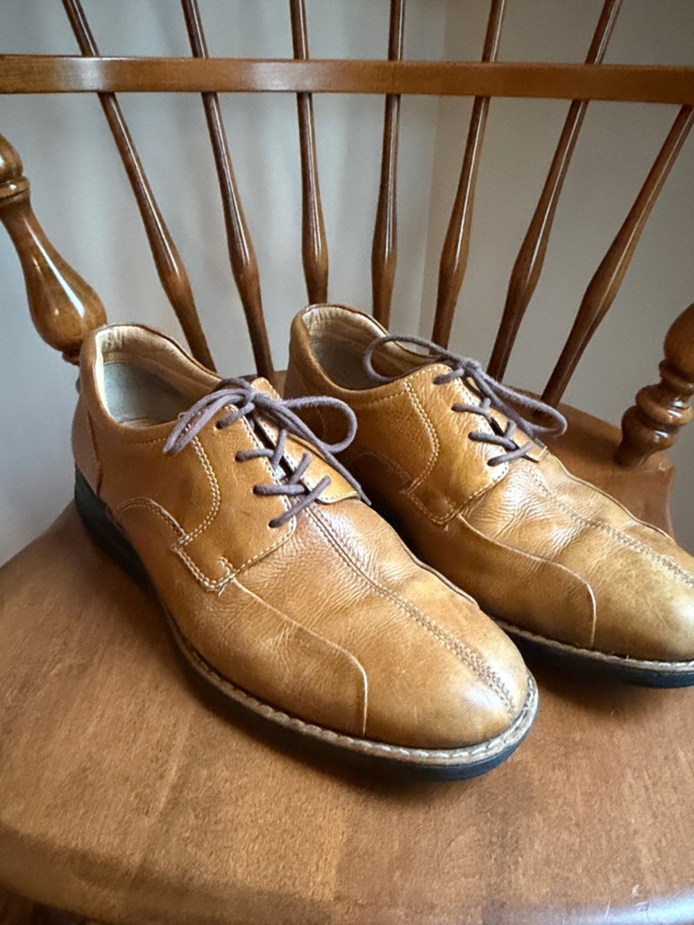Men's Johnston & Murphy Casual Lace-Up Leather Shoes in Tan